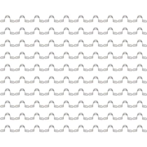 100 Pieces of 25 MM 304 Stainless Steel U-Shaped Pipe Clamp with Detachable Fastener