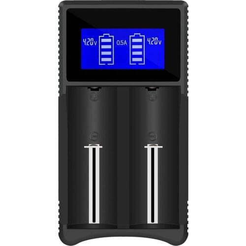 Universal Battery Charger, LCD Display Smart Charger for Rechargeable Batteries Li-ion batteries 18650 18490 18350 17670 17500 1