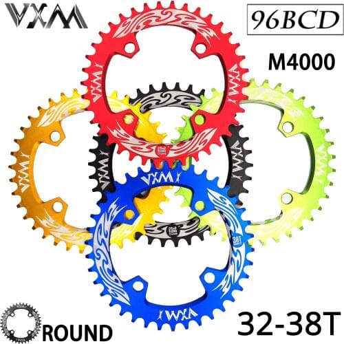VXM New 96BCD 32T 34T 36T 38T Round Crankset Aluminum Alloy Round Chainring Chainwheel Road Bicycle ChainRing for M4000