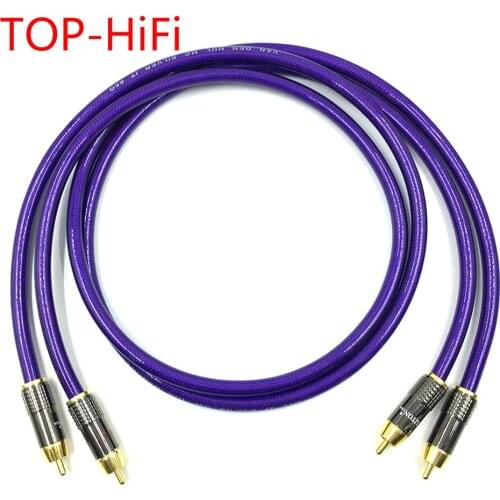 TOP-HiFi Pair Type-2 Gold Plated RCA Audio Cable 2RCA Male to Male Interconnect Audio Cable for Van Den Hul MC SILVEB-IT 65