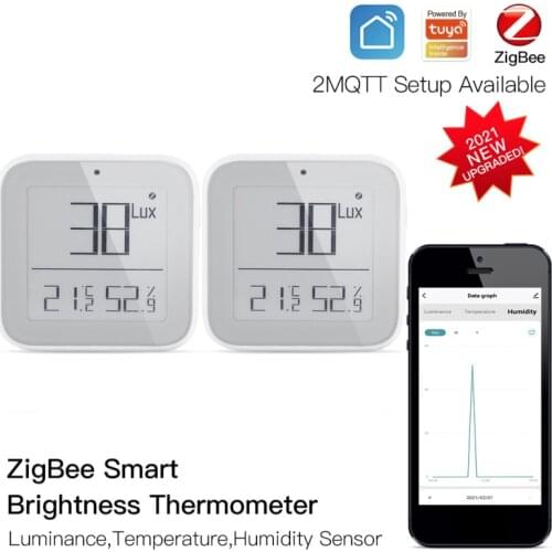 High Quality Smart ZigBee Bluetooth Mesh Brightness Thermometer Light Temperature Humidity Detector Required Gateway Hub