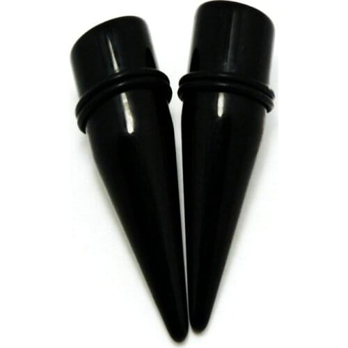 Body piercing jewelry 1 pair black white color ear taper stretcher set plug 1.6mm-20mm ear expander stretching kits