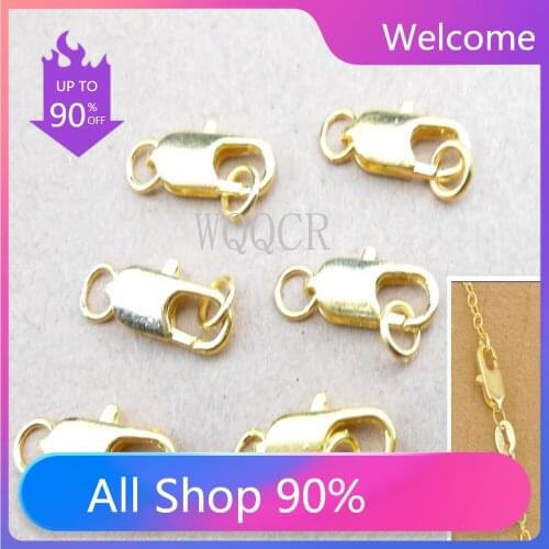 18K Gold Jewelry Large 12X5MM Discovery Necklace Bracelet Lobster Clasp Jewelry Accessories 20PCS