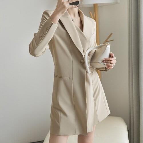 New arrival fashion spring suit casual ladies OL temperament professional personality long-sleeve solid slim chiffon long blazer