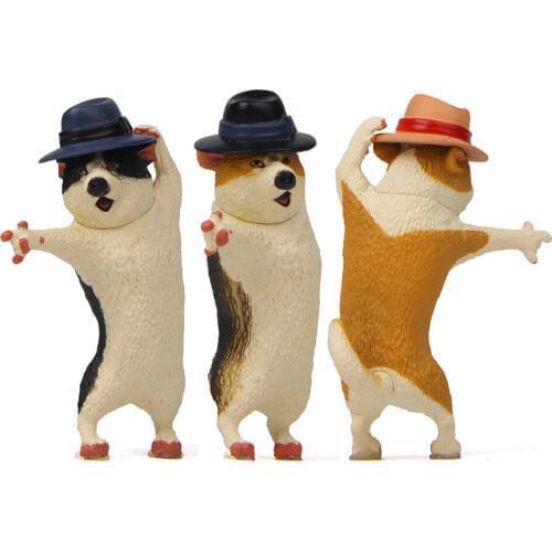 1pc Dancing Husky Dog Funny Figurine Craft Decoration Cake Ornament Home Miniature Toy Garden Fairy Glass Decor DIY Accessories