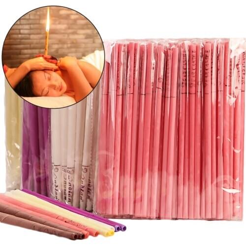 100 piecesNatural Ear Candling Pure Beeswax Candle Thermo Auricular Therapy Straight Style Indiana Fragrance For Ear Care