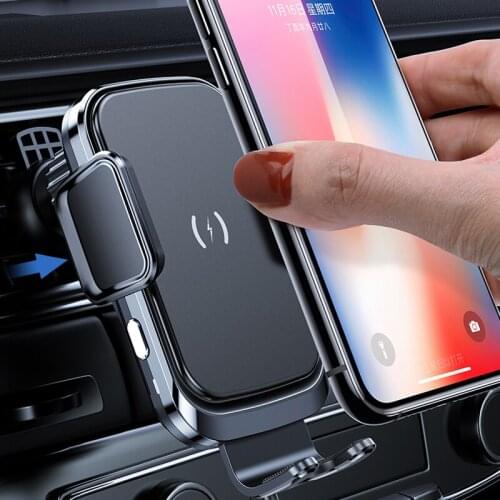 15W Wireless Car Charger Phone Holder for iPhone 12 11 Pro 8 Samsung S20 Wireless Charging Car Induction Charger Mount Bracket