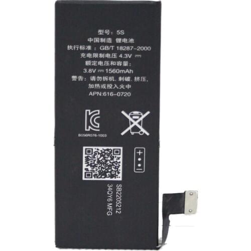 20pcs/lot ISUNOO 1560mAh Polymer Replacement Batteries for Apple iPhone 5S 5C Internal Battery