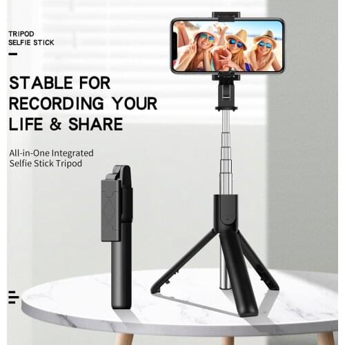 3 in 1 Wireless Bluetooth Selfie Stick with Remote Control Expandable Monopod Foldable mini Tripod for Smart phone GT