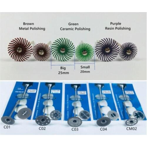 Dental Carbide Polisher Discs Cutting Wheel Polishing Porcelain Mandrel Spiral Ceramic Double Sided 5 Pcs