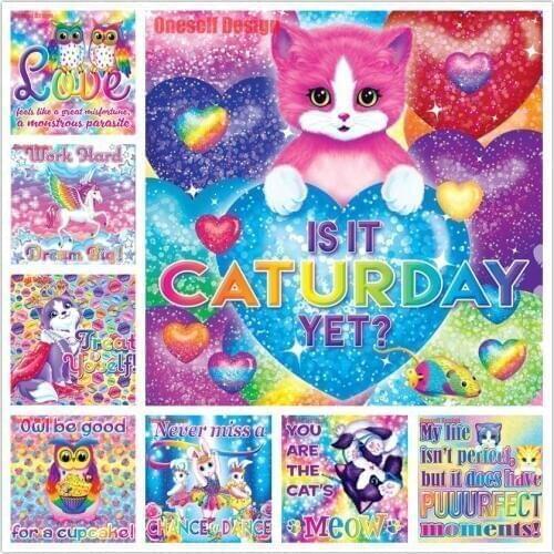 Diamond embroidery full set colorful animals love diamond mosaic sale colorful anime diamond painting 5d anime decoration home