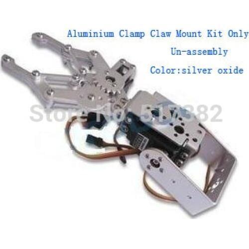 1 Set 2 DOF Aluminum Robot Arm Clamp Claw Mount Kit (No servo) Un-assembly Fit For Arduino Wholesale Retail + Free Shipping