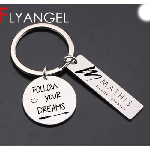 Engraved Keychain Follow Your Dreams Keyring Best gift for Friends