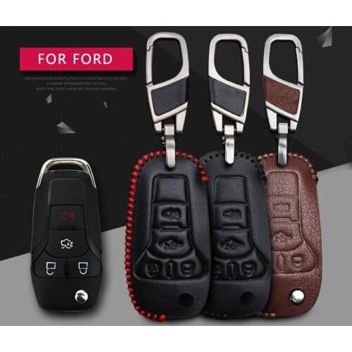 Flip Folding Car Key Case Cover Shell For Ford Focus Fiesta Fusion F150 F-150 Mustang Explorer Chain Holder Auto Styling Keyring
