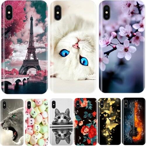 Phone Case For iPhone X 8 7 6 6S 6 S Plus Soft Silicone TPU Ultra Thin Cute Cat Painted Back Cover For iPhone 5S 5 S SE Case