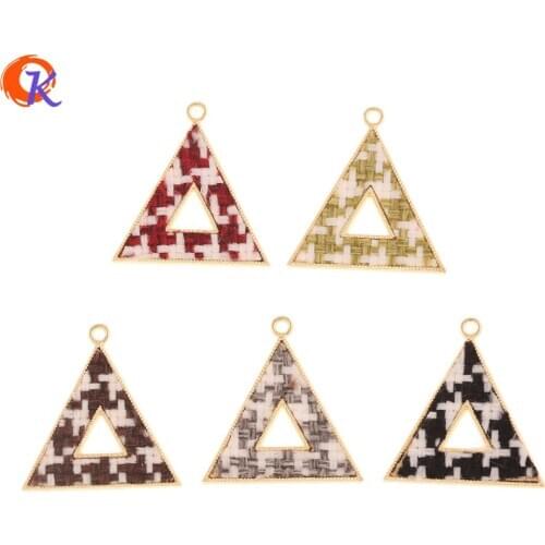 Cordial Design 50Pcs 30*31MM Jewelry Accessories/Charms/Hand Made/Triangle Shape/Fabric Effect/Earring Findings/DIY Making