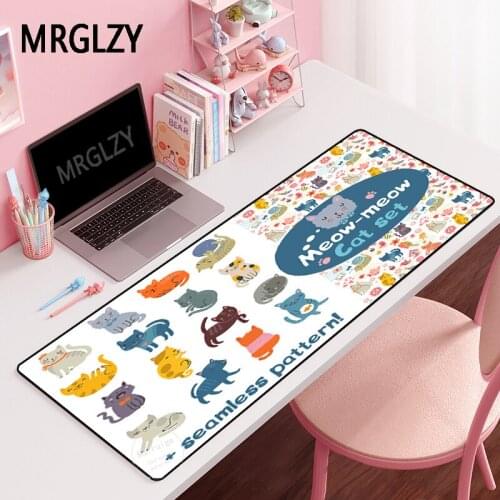MRGLZY Multi-size Gamer Girl Heart Kawaii Cats Long Mouse Pad Large MousePad Carpet Laptop Gaming Accessories Desk Mat for LOL