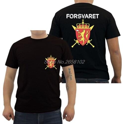 Fashion New Norwegian Norway Army Special Forces Forsvaret Black T Shirt Men Cotton Tee Shirt Harajuku Streetwear Fitness