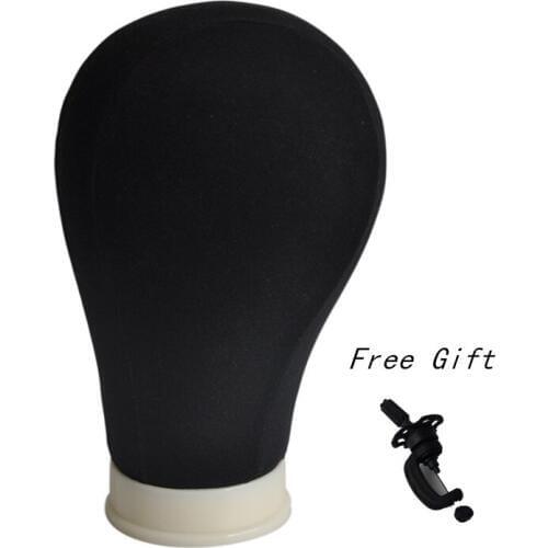 21inch/22inch/23inch/24inch/25inch Black Canvas Block Mannequin Manikin Head Cotton Canvas Head Display for Making Wigs