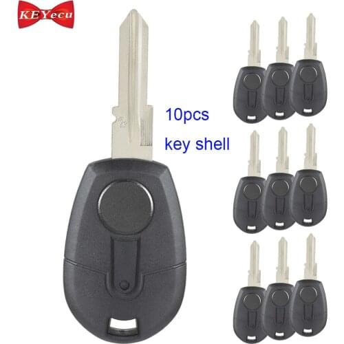 KEYECU 10pcs for Fiat Bravo Brava Palio Punto Marea Seicento Coupe Transponder Key Shell Case Fob GT15R Blade