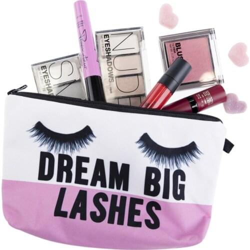 Eye Cosmetic Bag Print Women Brand makeup bags Cute bag headset candy Cosmetic printing Collection Casual men zipper letter