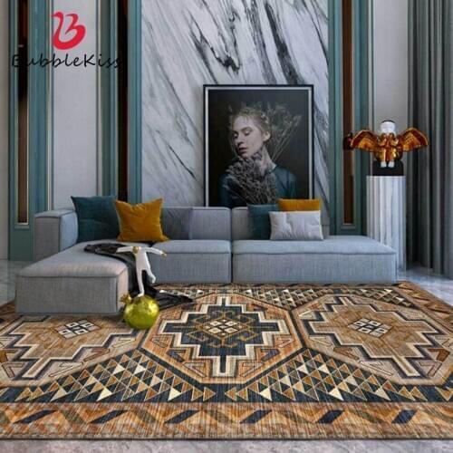 Bubble Kiss Carpets For Living Room Persian Style Rug Brown Floor Mat Geometric Pattern Carpet Home Coffee Table Mat Large Rug