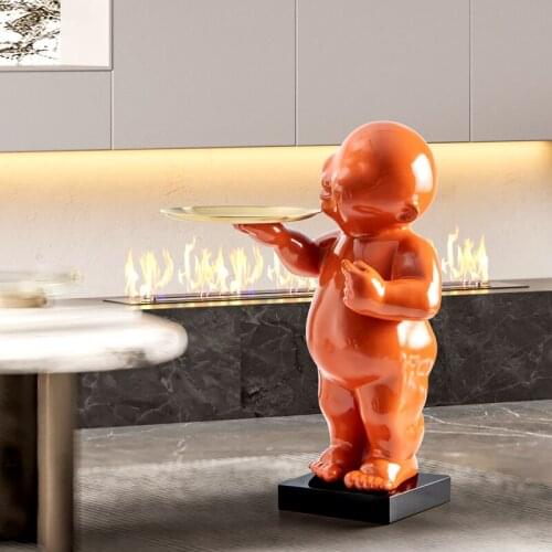 Creative Home Decor Statue Ornaments Cartoon Characters Large Floor Decoration Living Room FRP Tray Sculpture Art Accessories