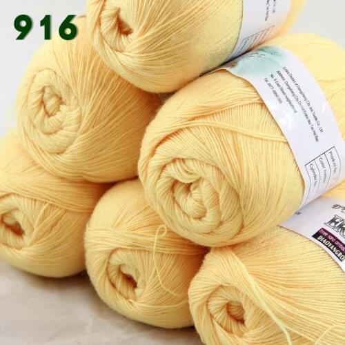 Lot of 6 Skeins Fine Lace Soft Wool Acrylic Cashmere Yarn Knittin Bramble Berry Yellow 238-916-6
