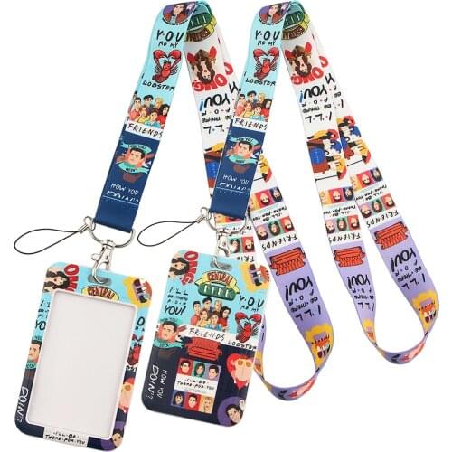 LT1 Friends TV Show Lanyard Credit Card ID Badge Holder Key Ring Bag Student Women Travel Bank Bus Business Card Cover Keychain