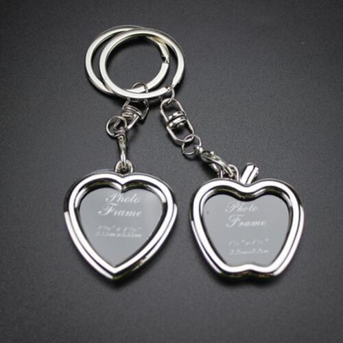 Fashion DIY Photo Frame Key Chain On Bag Women Heart Couple Keychain Trinket Jewelry Female Valentines Day Party Souvenir Gifts