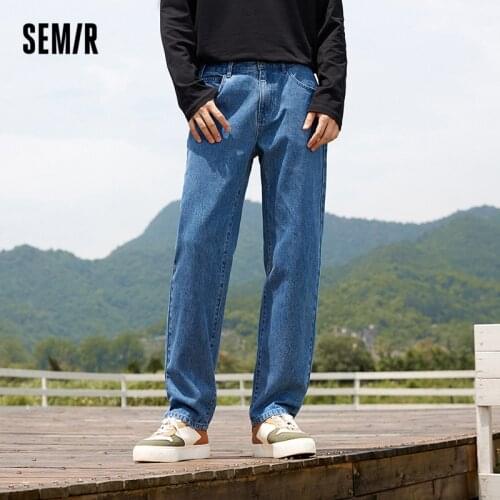 SEMIR Jeans Men Autumn 2021 New Simple Retro Handsome Man Cotton Trend Loose Straight Trousers