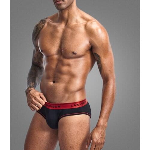 Mens underwear hit cotton port wind simple low-waisted U-bump bag mens triangle pants