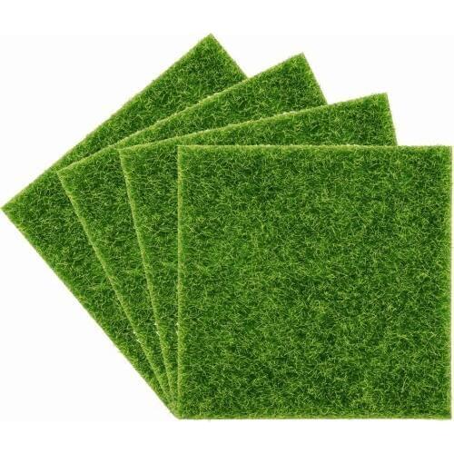 4pcs Lawns Artificial Green Grass Craft Decor Garden Ornamen for DIY Dollhouse Miniature Furniture Toy Odoria