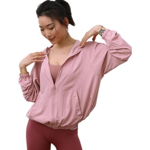 Autumn Winter New Sports Jacket Womens Zipper Long-Sleeve Hoodie Loose Fitness Gym Casual Running Training Coat Yoga Clothes