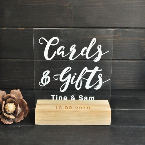 Gift Table Sign For Wedding,Cards and Gifts Sign,Cards and Gifts Wedding Sign,Acrylic Wedding Gift Sign