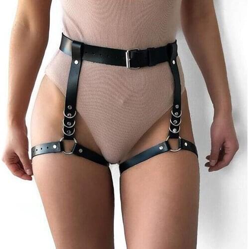 Sexy Women Harness Waist Belt PU Leather Garters O-Ring Waistband Punk Strap Band Leg Belt Club Party Appeal Accessories