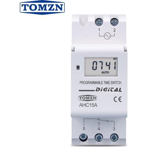 TOMZN Din Rail Weekly 7 Days Programmable Digital TIME SWITCH Relay Timer Control AC 220V 230V 12V 24V 48V 16A