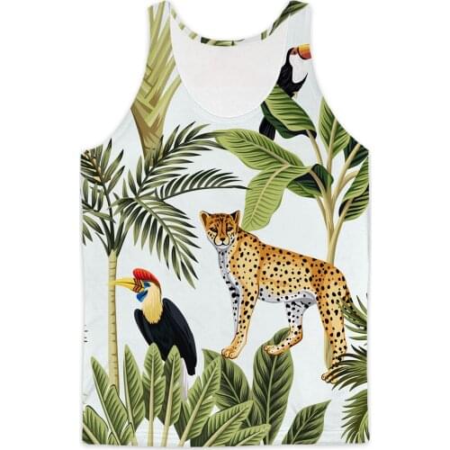 REAL American SIZE Vintage Tropics Sublimation Print Tank top - plus size
