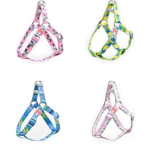 Print Pet Dog Harness No Pull Adjustable Dog Leash Vest Classic Running Leash Strap Belt for Small and Medium Dogs