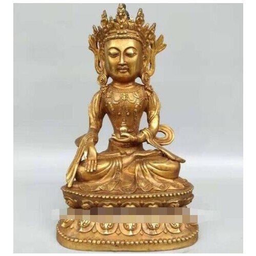 28 cm Tibet Bronze copper Kwan-Yin GuanYin Bodhisattva Goddess Buddha Statue