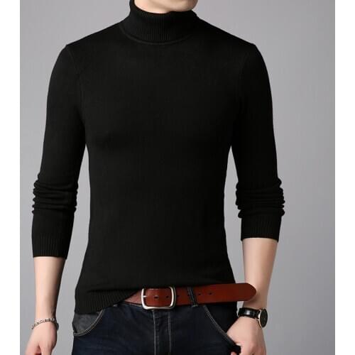 2020 Winter Thick Warm Cashmere Sweater Men Turtleneck Mens Sweaters Slim Fit Pullover Men Classic Wool Knitwear Pull Homme