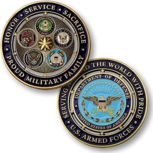 High quality custom coin low price Military Family US Armed Forces Challenge Coin hot sales usa Custom Paint Coins