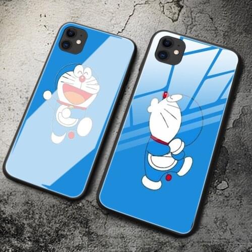 Fashion Cartoon Cat Tempered Glass Protective Hard TPU Phone Case For Iphone 12 Pro Max 12 Mini 11 Pro Max X XS Max XR SE 6S 7 8