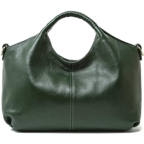 Genuine leather cow skin women handbag bag soft shoulder bags with long strap