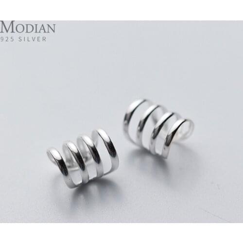 Modian Minimalism Hollow out Design Clip Earrings Fashion Charm For Women Girls Real 925 Sterling Silver Female Jewelry Gift