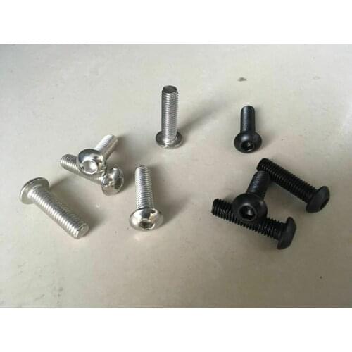 10/50pcs M2 M2.5 M3 M4 M5 M6 304 A2-70 Stainless Steel Black grade 10.9 ISO7380 Hexagon Hex Socket Head Button Allen Bolt Screws