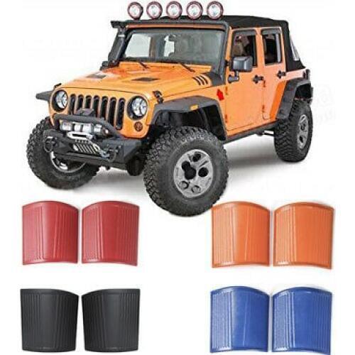 2 pcs Cowl Side Body Armor Corner Cover Decals for 07-18 for Jeep Wranger & Unlimited JK Color: Black / Red / Blue / Oranger