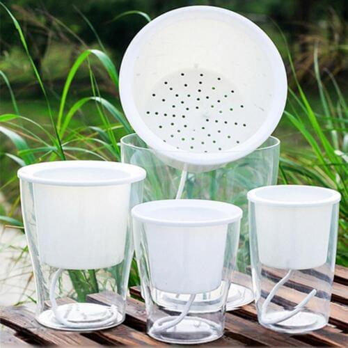 3sizes Transparent Flower Pot Cup Plants Holder For Living Room Plastic Succulent Nursery Plants Pot Desktable Decoration S M L