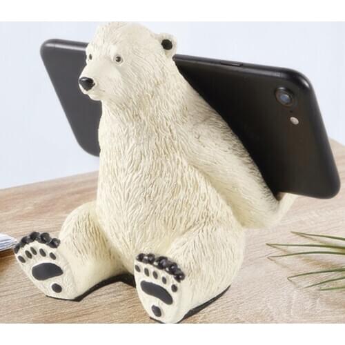 3D animal bear mobile phone holder creative mobile phone holder cartoon resin crafts household goods decoration display stand