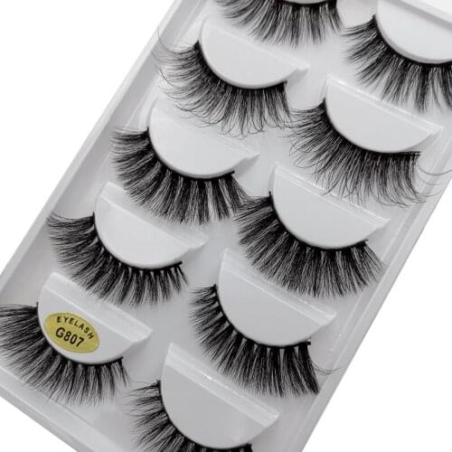 5 Pairs Mink Eyelashes Natrual Long False Eyelashes Hand Make 3D Mink Lashes Fluffy Faux Cils 1 box Makeup Full Strip Lashes